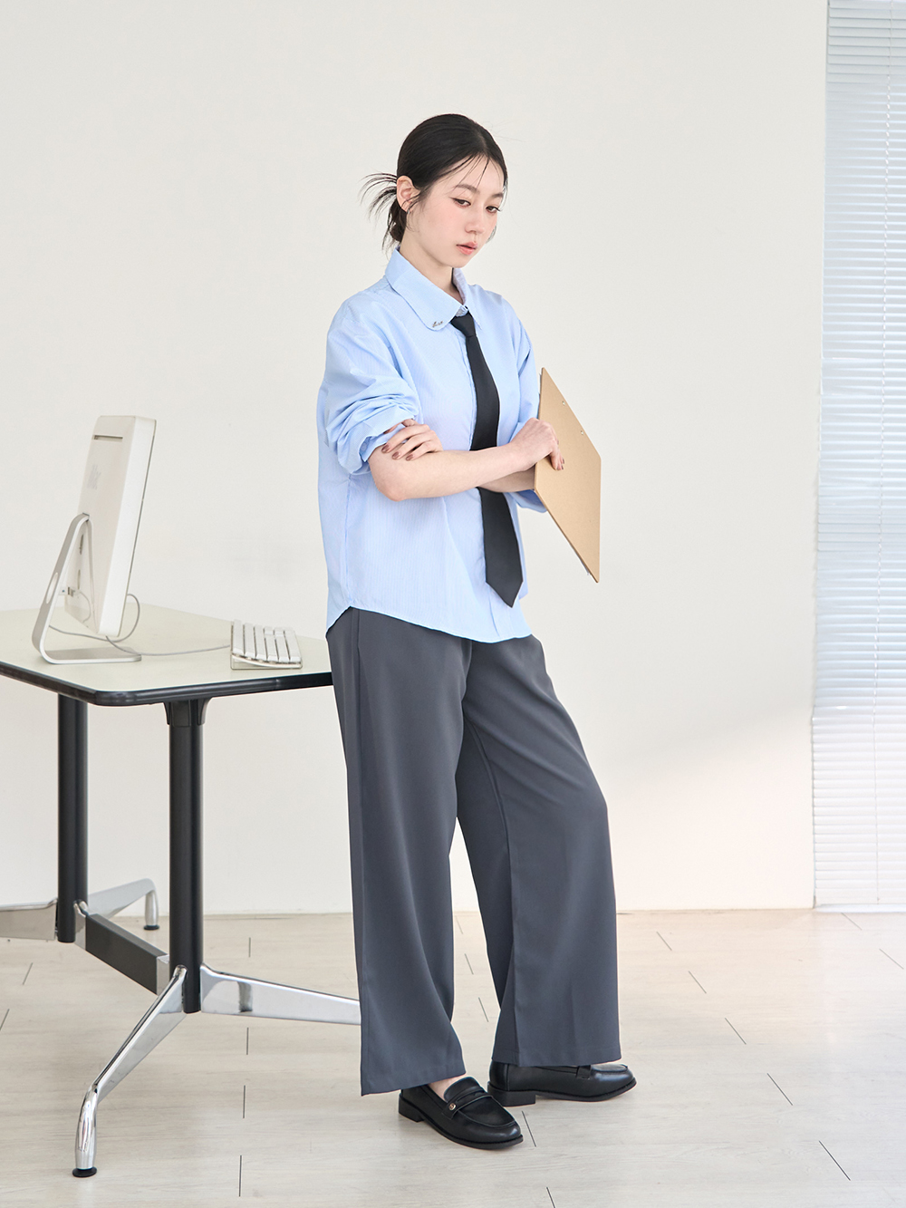 日常好搭4D釋壓平底樂福鞋 黑色