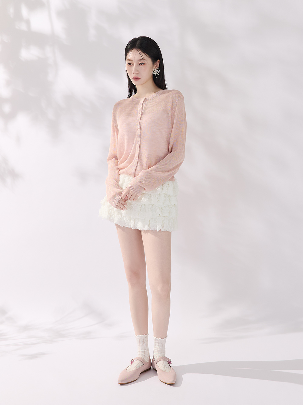 【3D零感雲織鞋】尖頭瑪莉珍鞋 裸膚粉