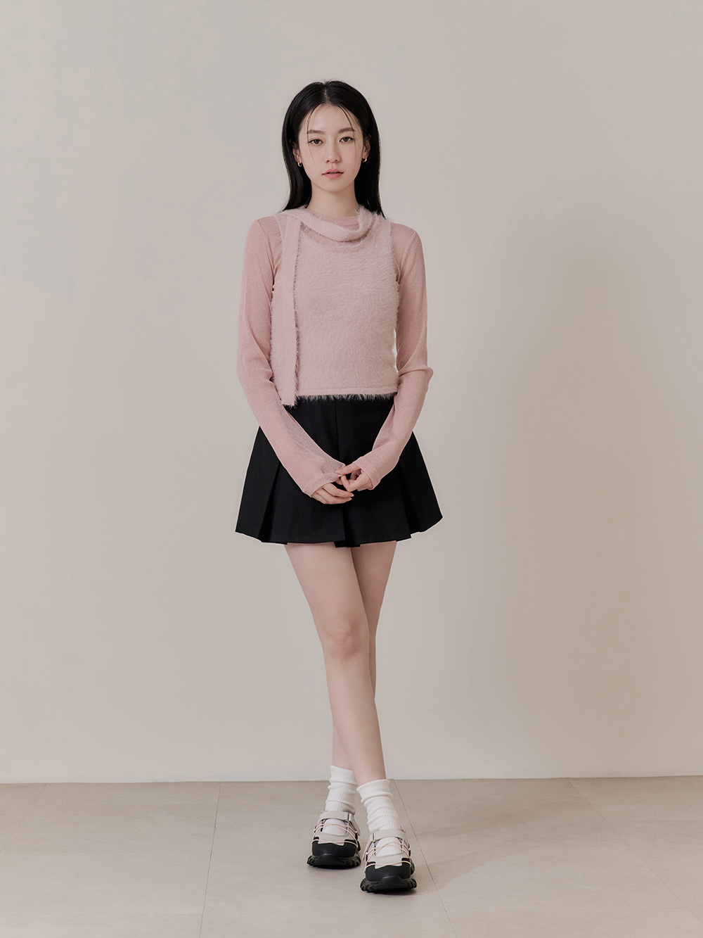 氣墊回彈輕量運動風芭蕾鞋 粉