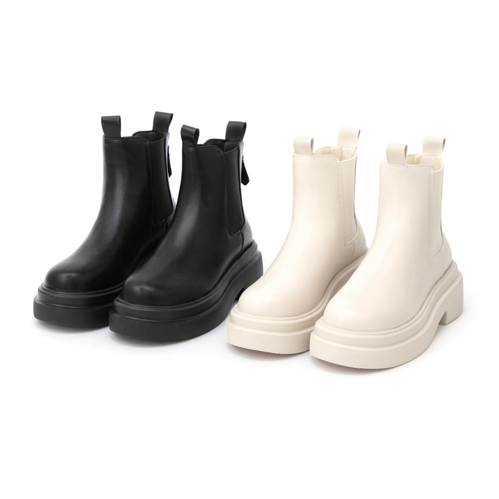 出道預告輕量切爾西短靴 米白色