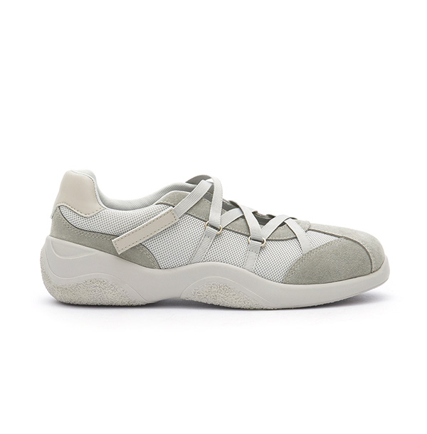 Cross-Strap Functional Mary Jane Shoes Grey