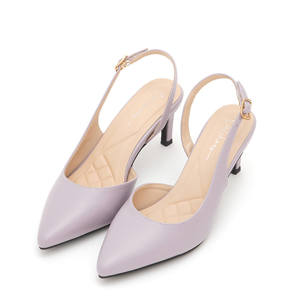 Elegant Pointed-Toe Slingback Heels Lavender