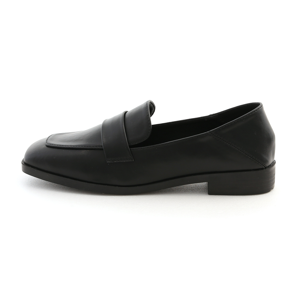 Faux Leather Classic Loafers Black