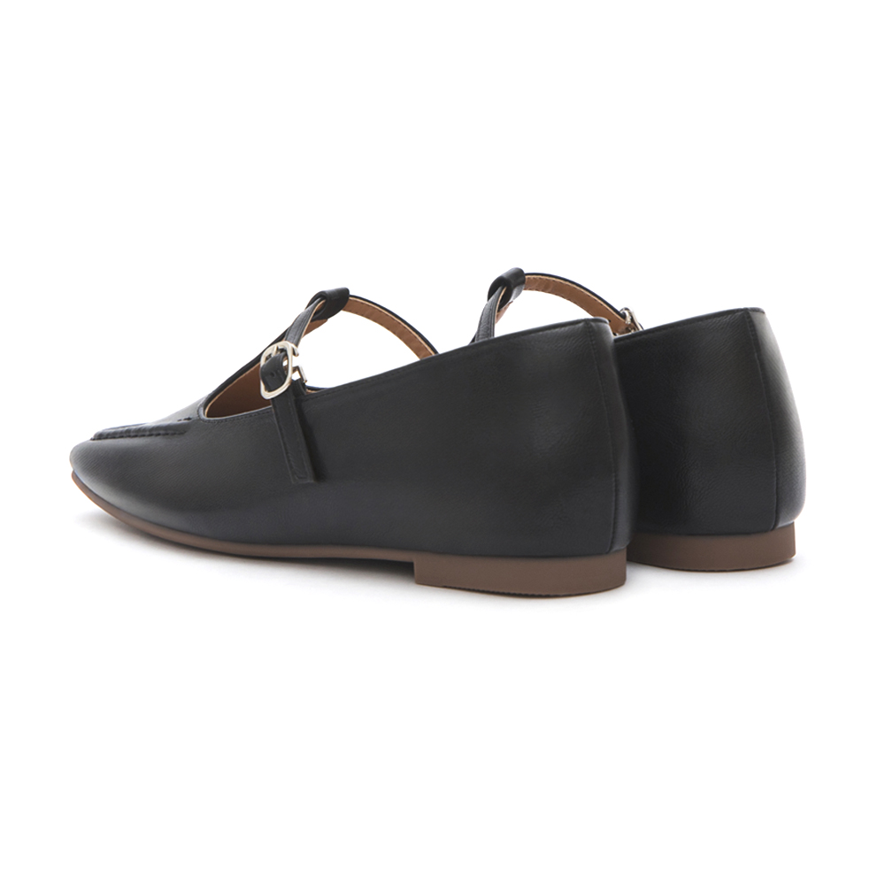 T-Strap Flat Mary Jane Shoes Black