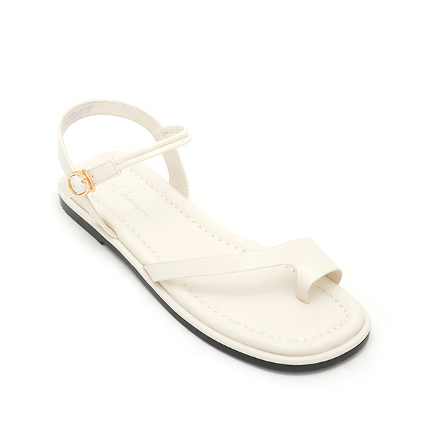 Chic Style Diagonal Strap Toe-Loop Flat Sandals 米