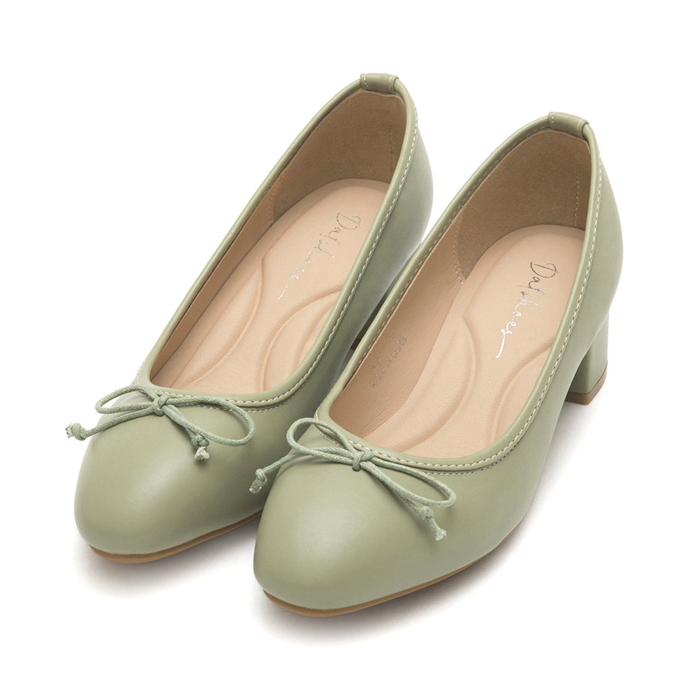 4D氣墊中跟芭蕾娃娃鞋 鼠尾草綠