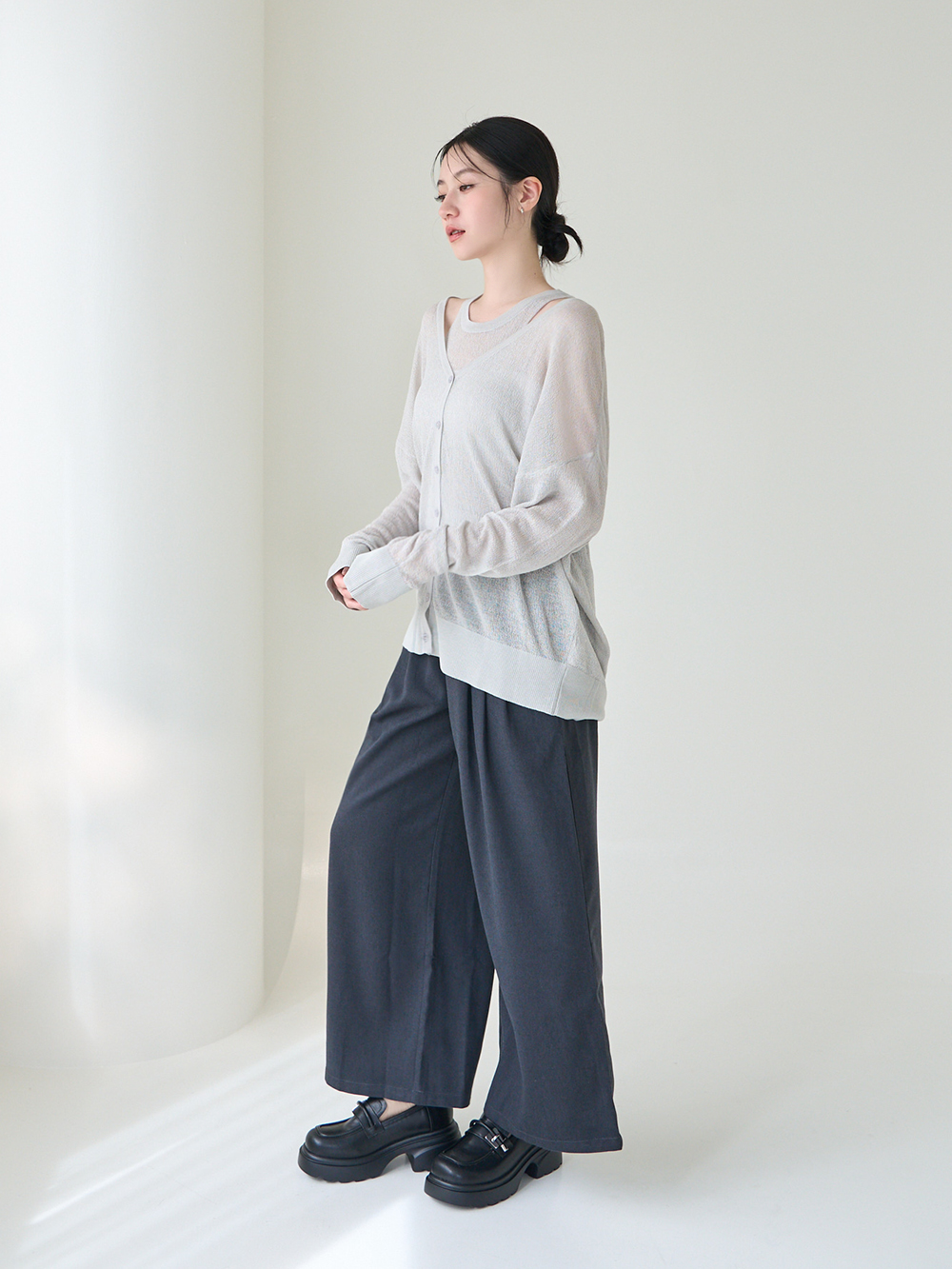 全日舒適小方塊厚底樂福鞋 黑色