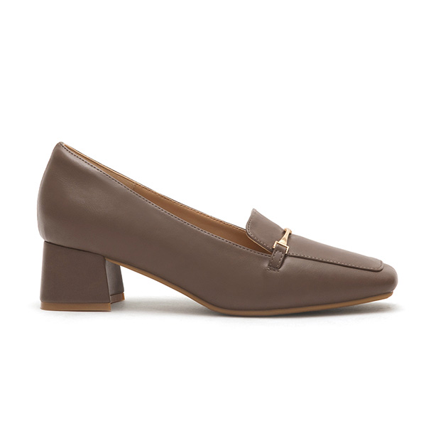 Horsebit Square-Toe Loafers Dark Brown