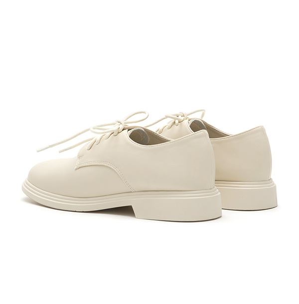 Soft Lace-Up Derby Shoes French Vanilla White