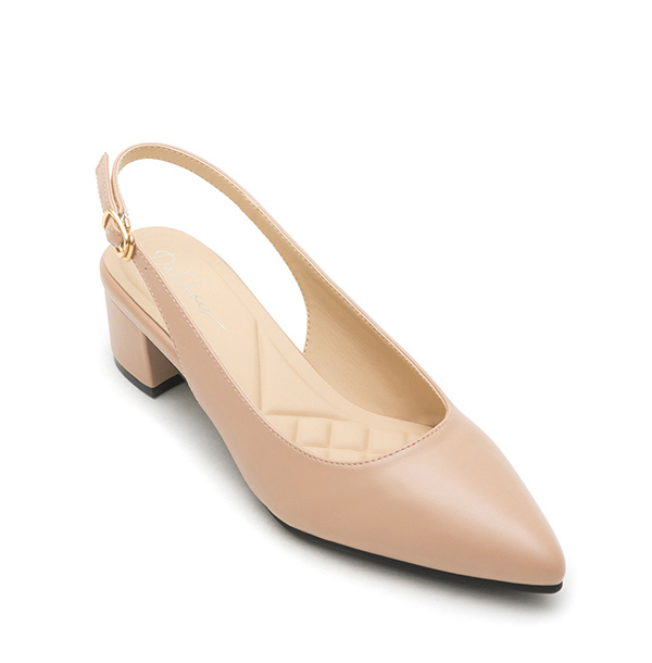 4D Cushion Pointed-Toe Slingback Shoes Nude pink