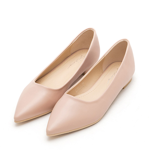 Classic Pointed Toe Ballet Flats Nude pink