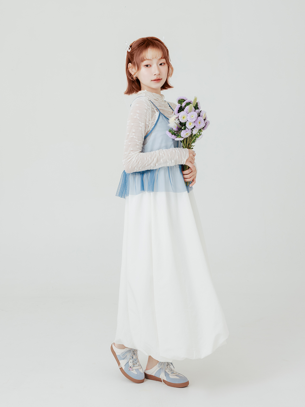 【Disney】牡蠣寶寶真皮德訓穆勒鞋 天空藍