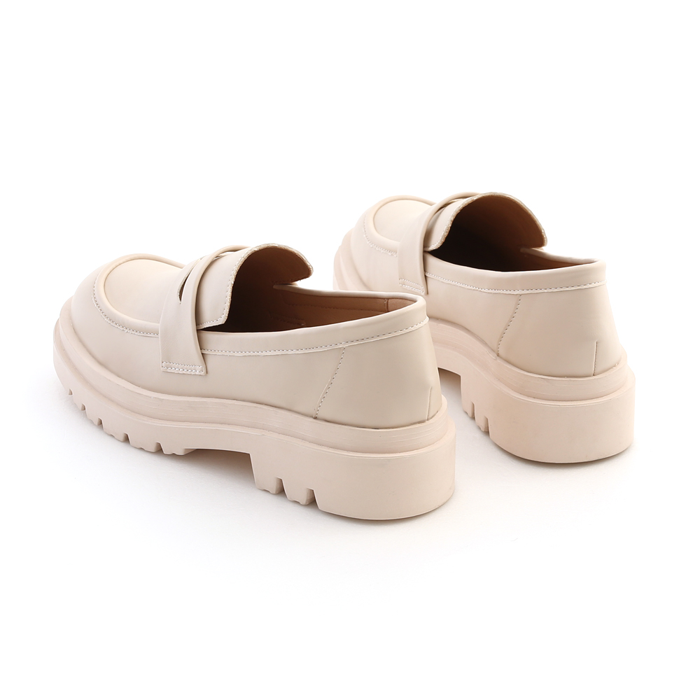 Classic Chunky Sole Penny Loafers Vanilla