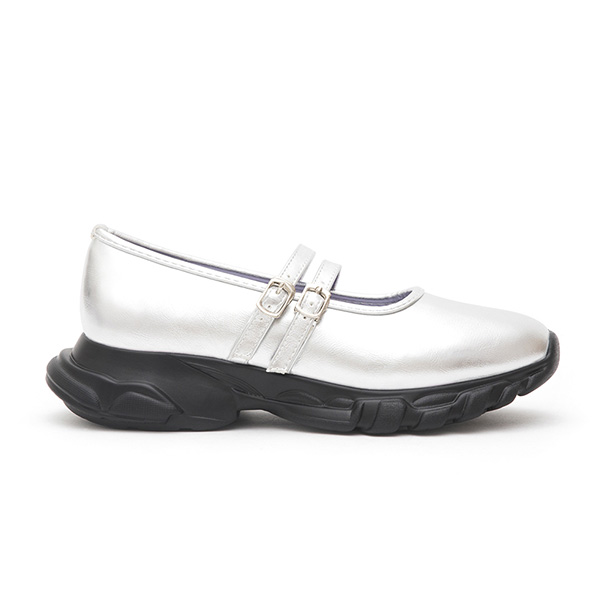 Mary Jane Functional Ballet Flats Silver