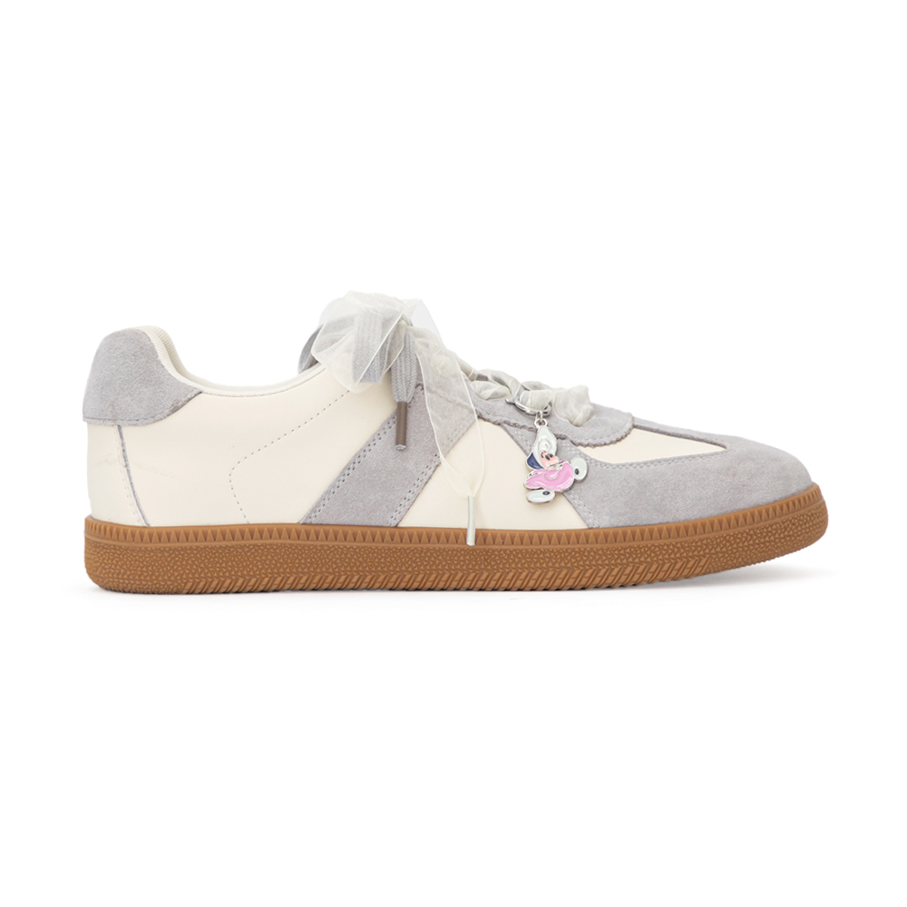 【Disney】牡蠣寶寶小掛飾真皮德訓鞋 灰色