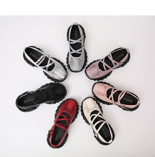 Bowtie Cross-Straps Mary Jane Sneakers Pink