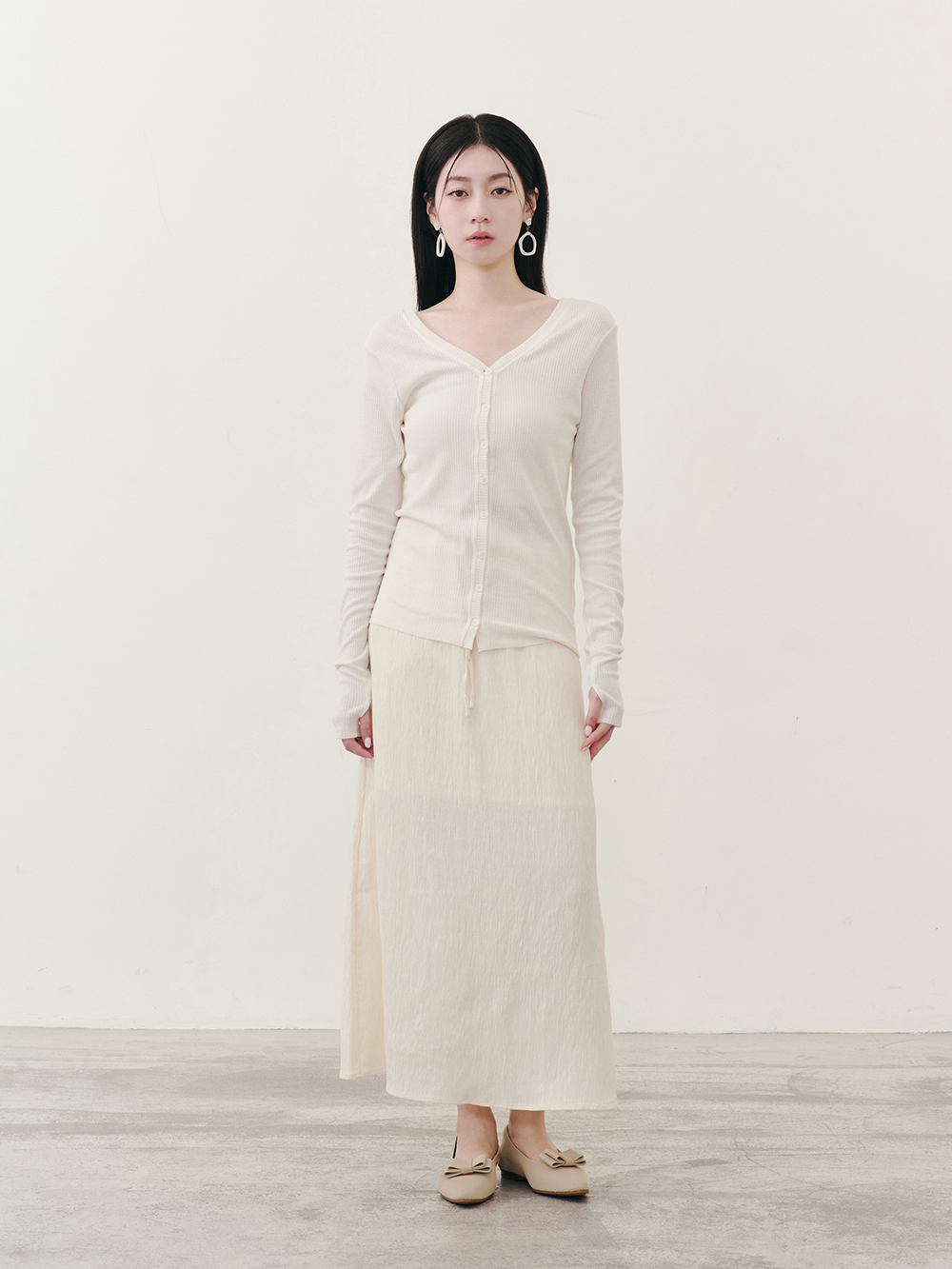 【3D零感雲織鞋】尖頭可拆卸蝴蝶結平底鞋 密茶杏