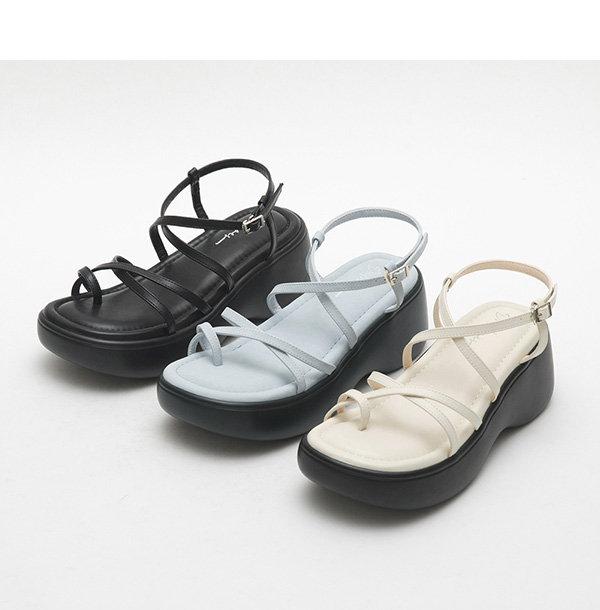 Strappy Lightweight Platform Sandals Serenity Blue