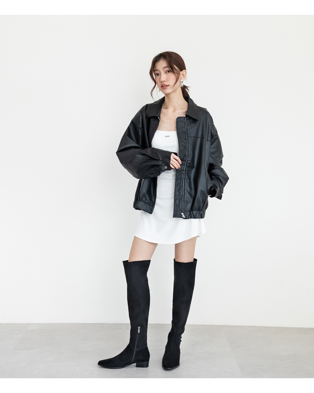 慵懶嬉皮西部堆堆長靴 黑色