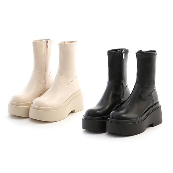 Chunky Platform Slimming Boots Vanilla