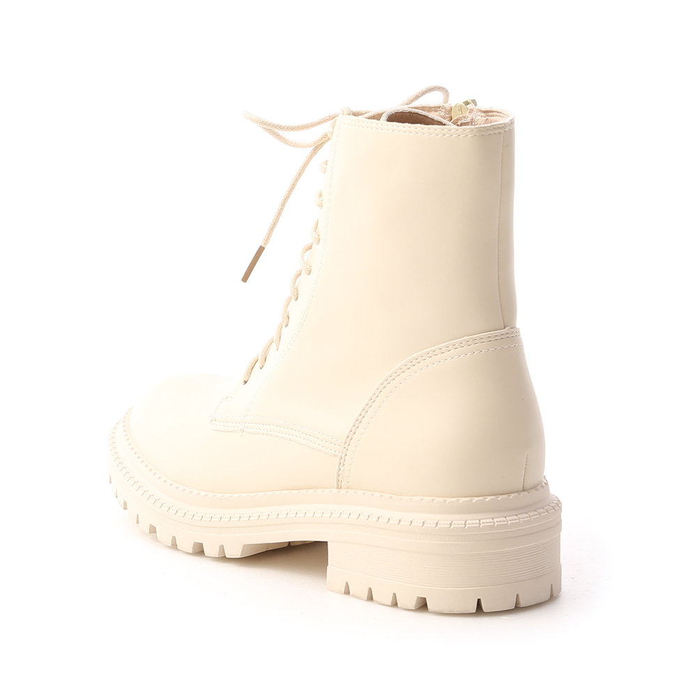 Thick Sole Lace-Up Martin Boots Vanilla