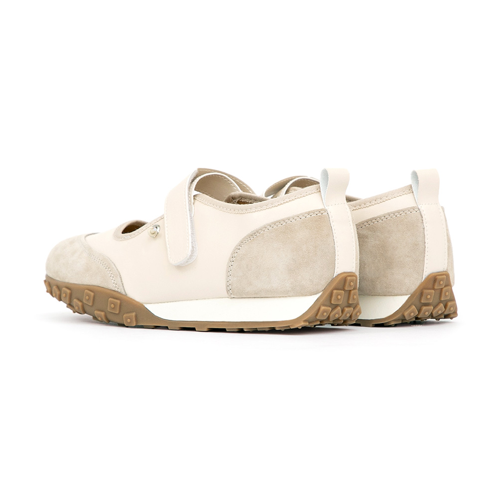 好穿趨勢交叉帶機能瑪莉珍鞋 米色