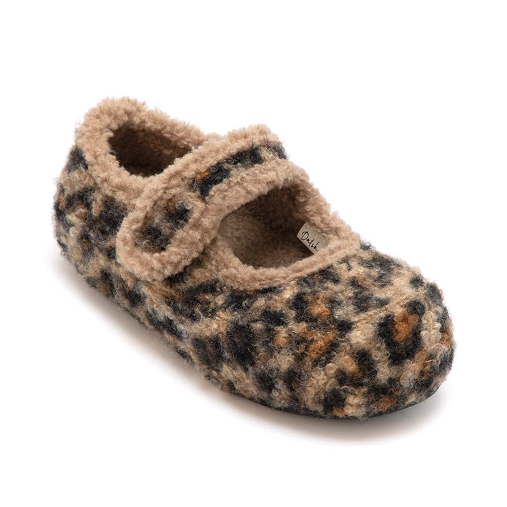 可愛萌系內增高毛毛瑪莉珍鞋 豹紋