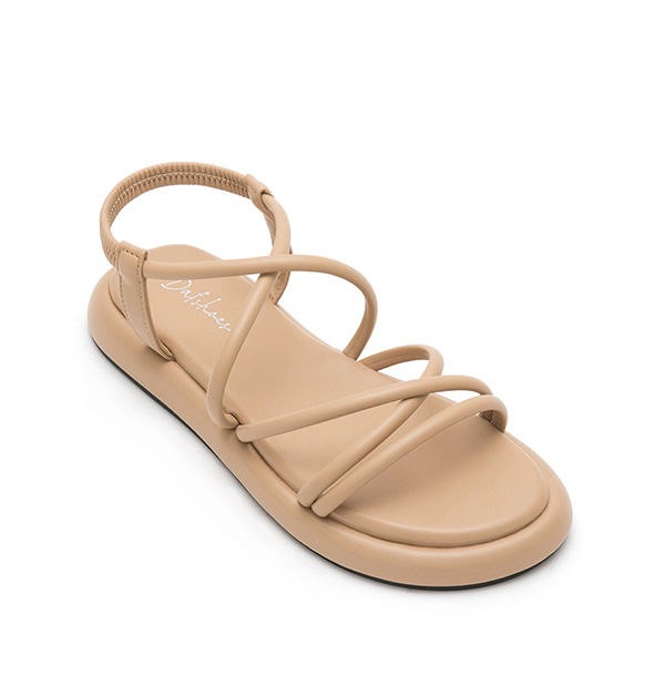 Cross Strap Thick Sole Sandals Almond
