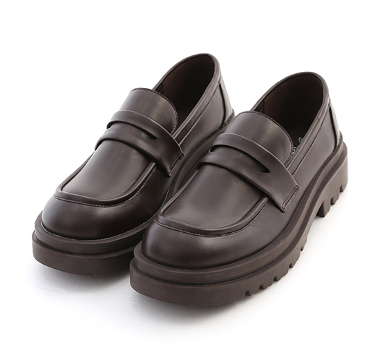 Classic Chunky Sole Penny Loafers Dark Brown