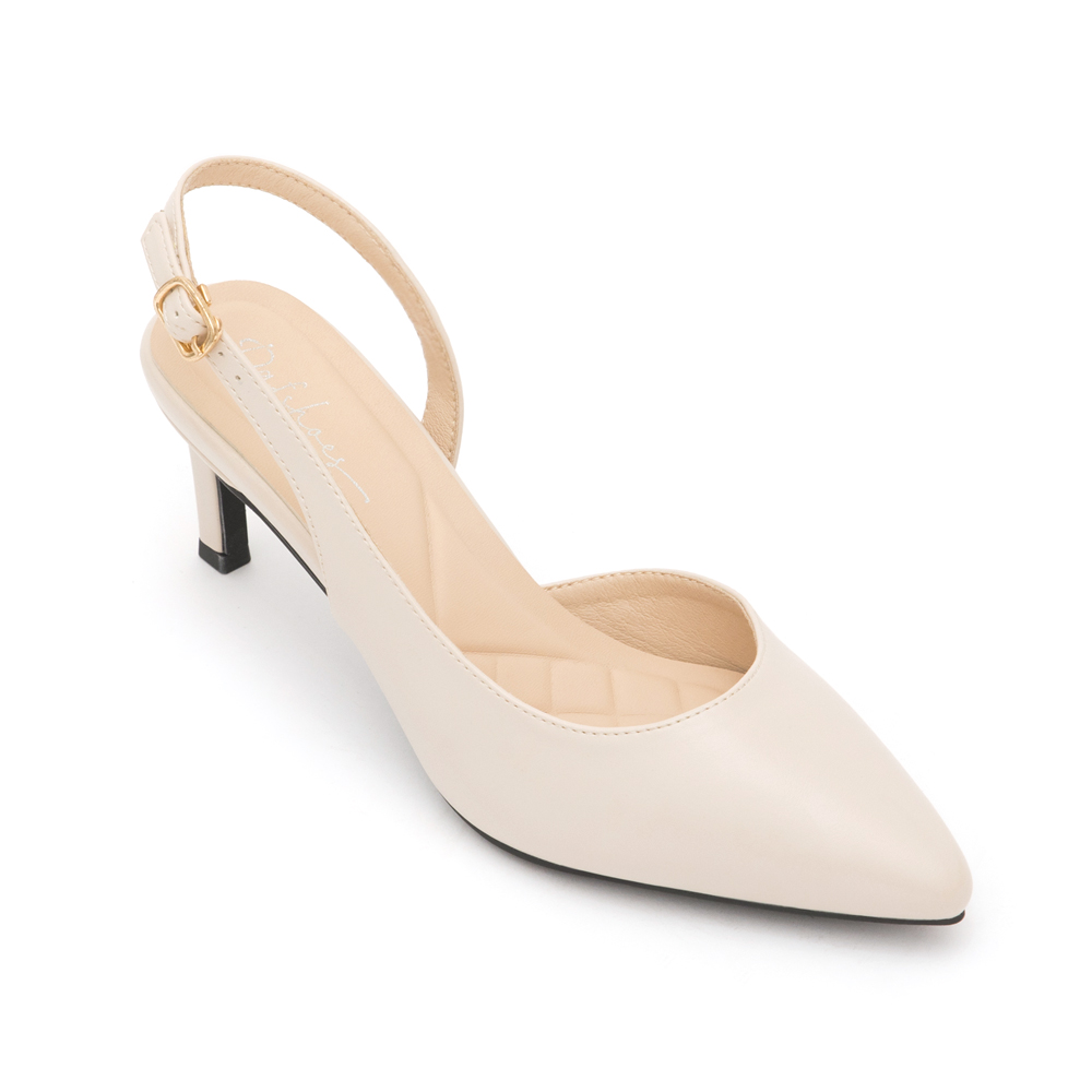 Elegant Pointed-Toe Slingback Heels Vanilla