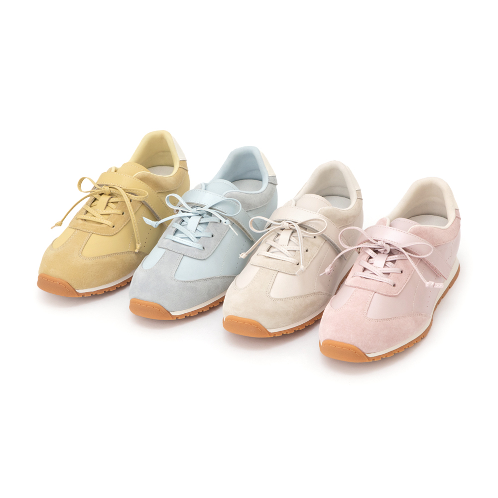 粉彩系列OK繃貼真皮休閒鞋 黃色