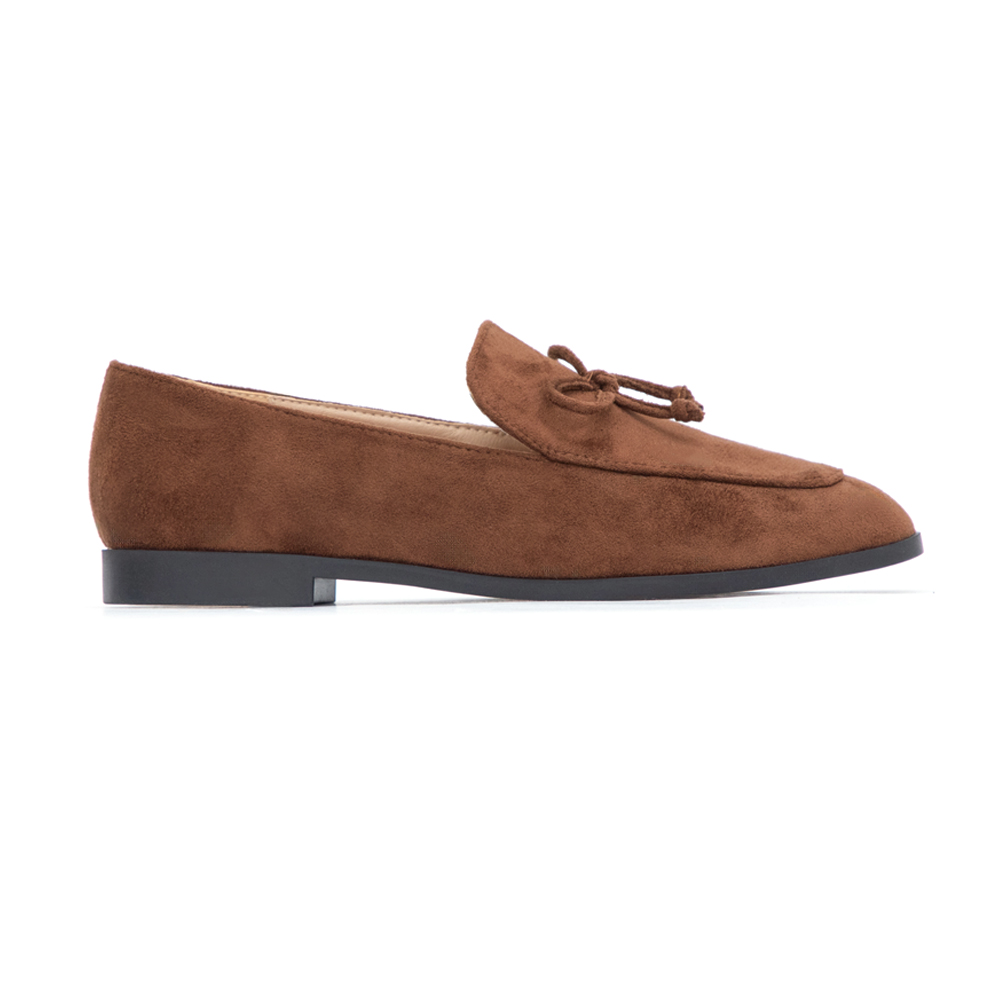 恆久經典4D氣墊蝴蝶結樂福鞋 棕色