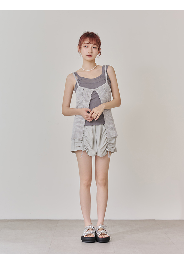 可愛雙蝴蝶結胖胖底氣墊拖鞋 銀