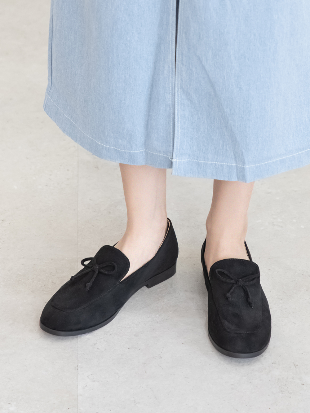 恆久經典4D氣墊蝴蝶結樂福鞋 黑色