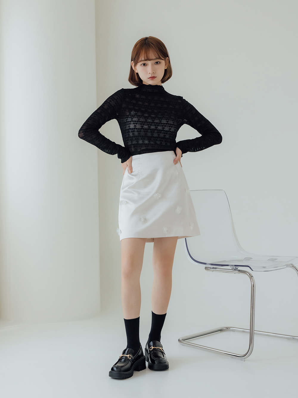 貴族學院．漆皮馬銜釦厚底輕量樂福鞋 時尚黑