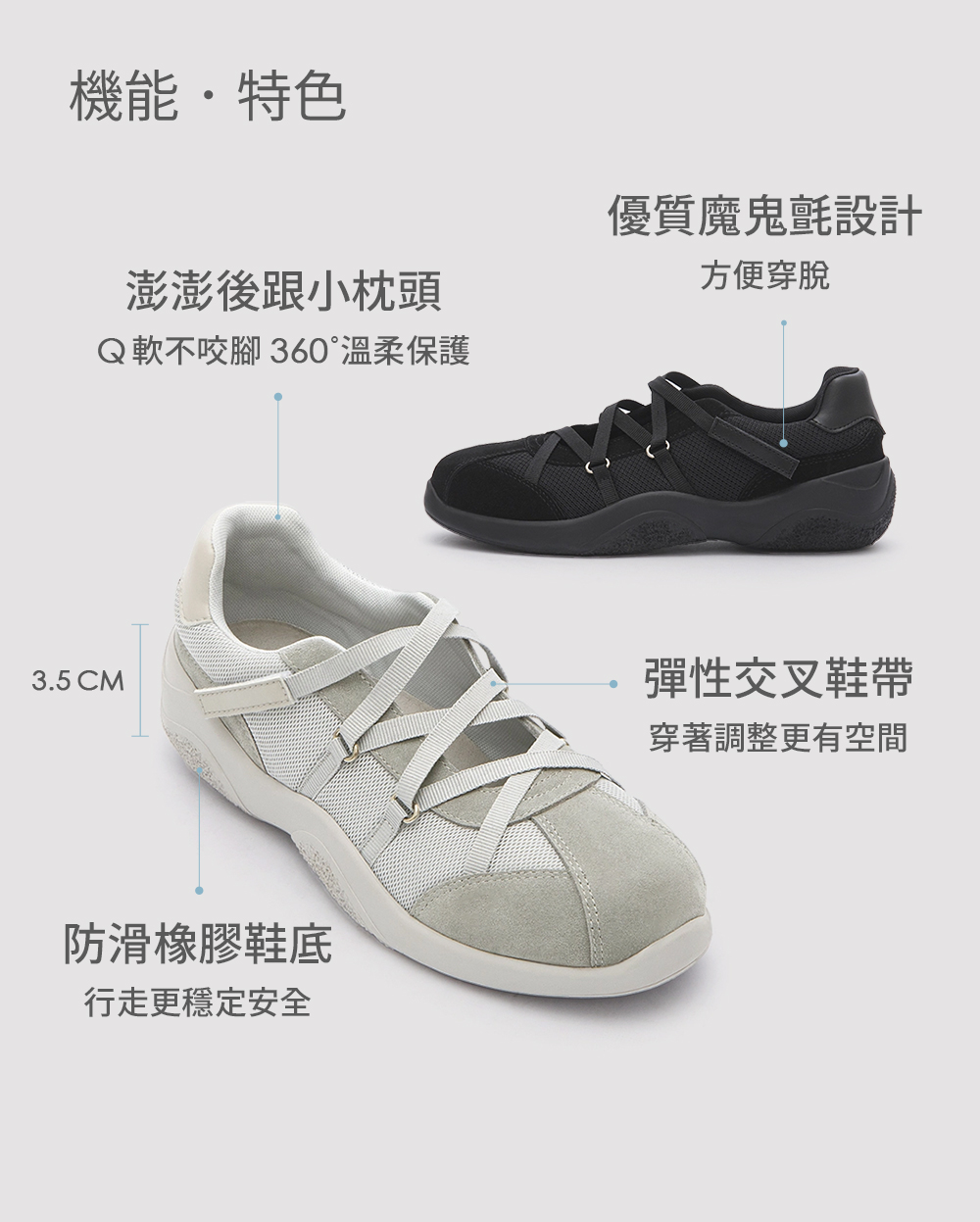 新世代寵兒交叉帶機能瑪莉珍鞋 灰