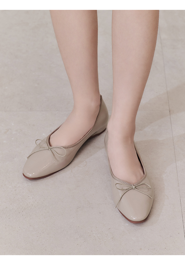 Classic Bow Ballet Flats Grey