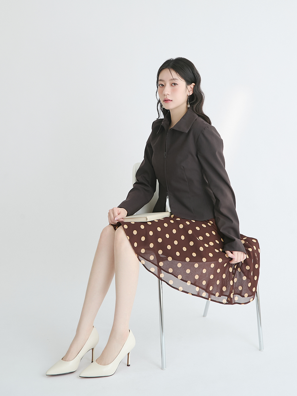 【真皮系列】8.5cm全能氣墊真皮高跟鞋 人氣白