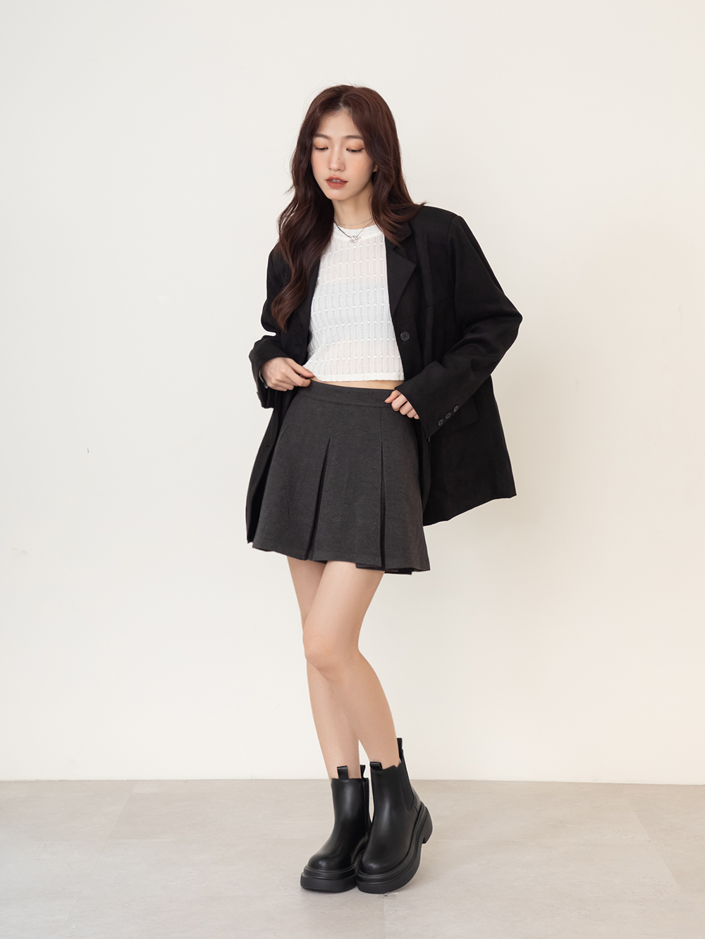 出道預告輕量切爾西短靴 黑色