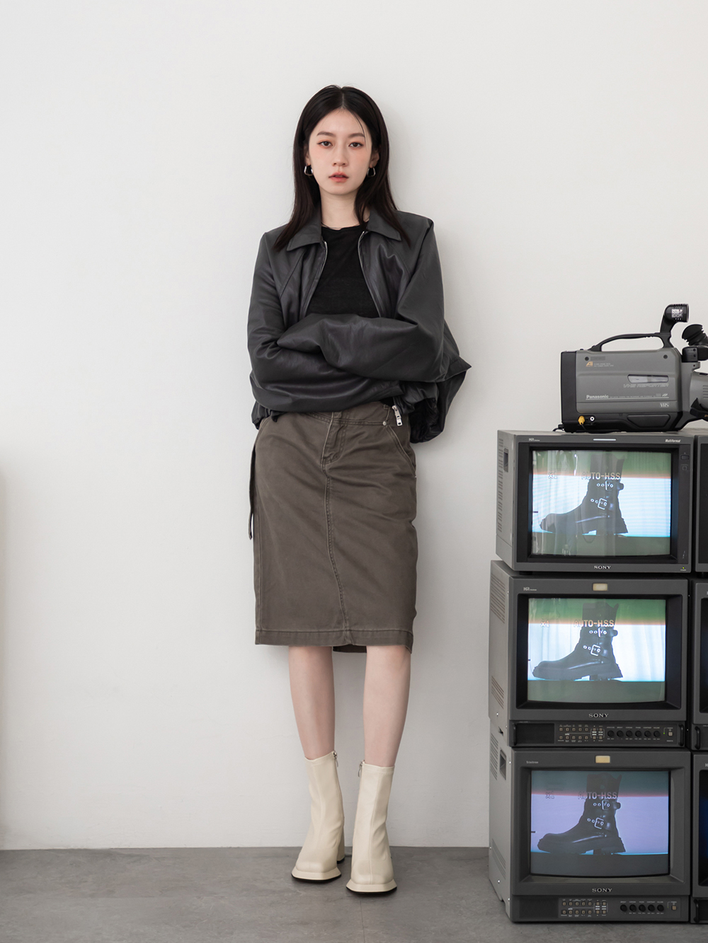 女神降臨.加厚水台高跟瘦瘦短靴 香草米