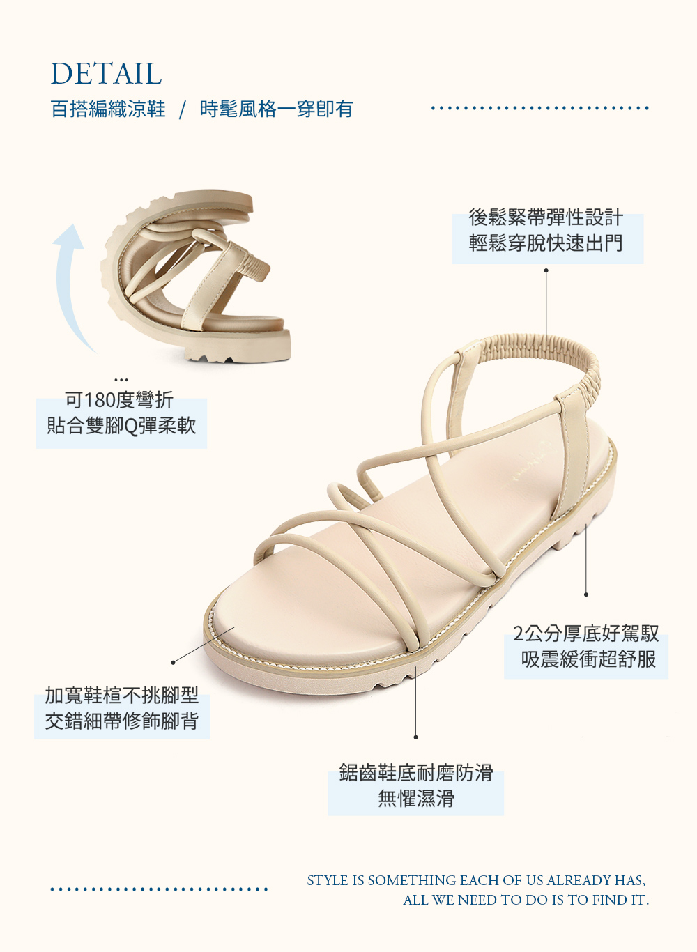 假期專屬．交叉帶加厚底羅馬涼鞋 時尚黑