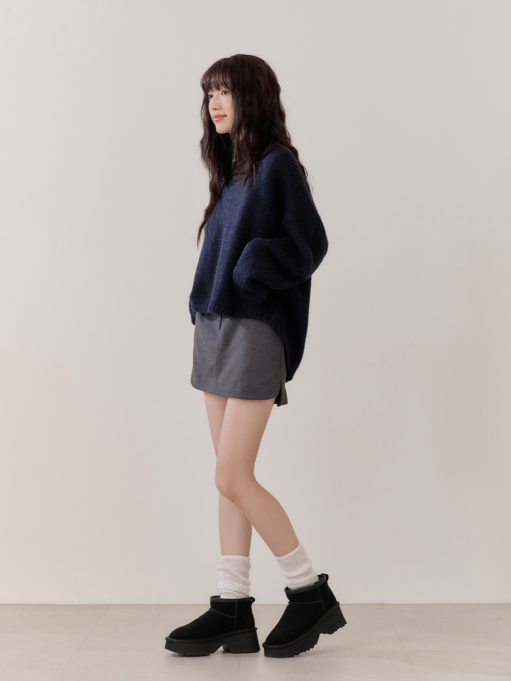 保暖神器厚底升級版真皮雪靴 黑色