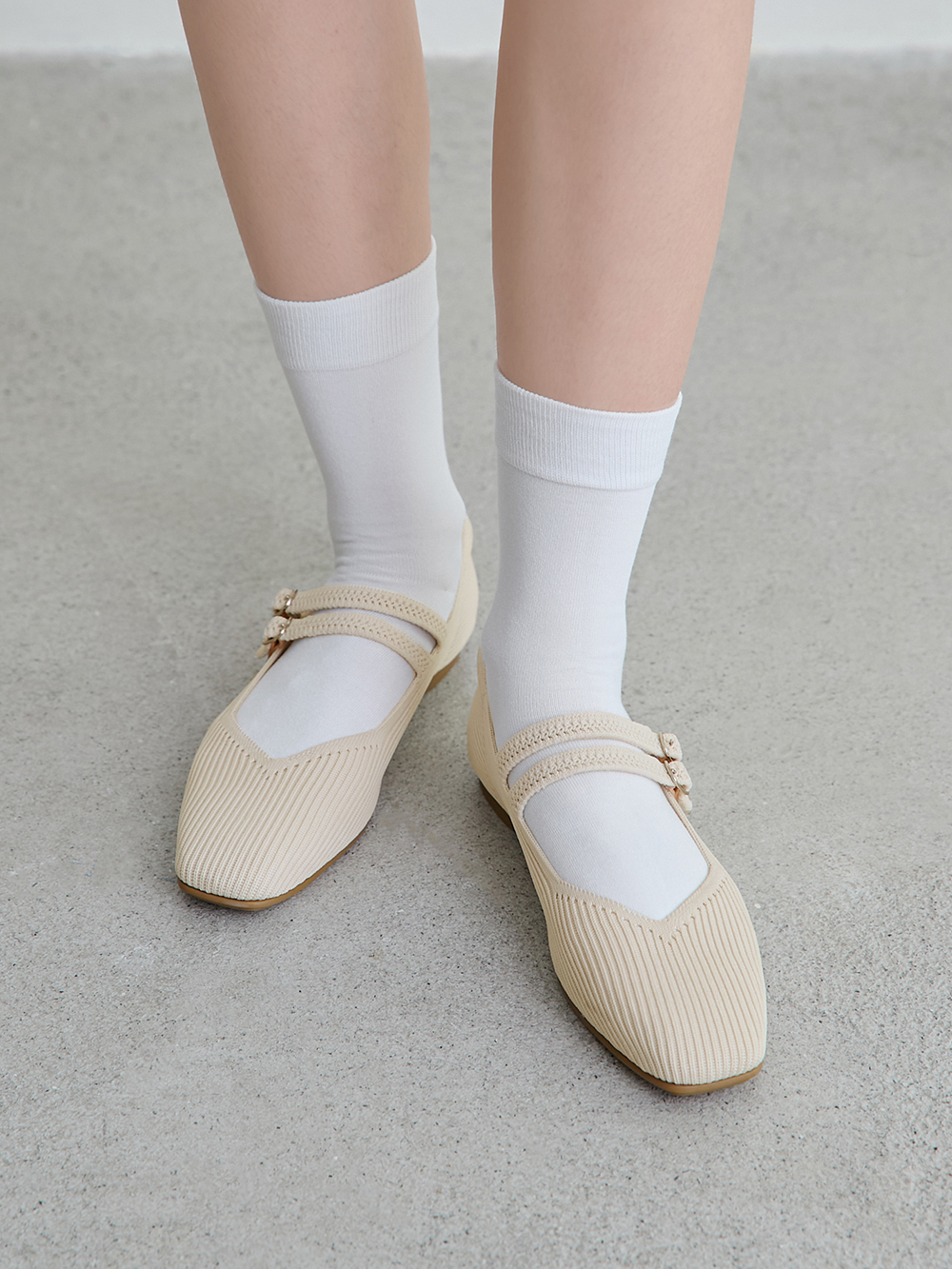 【3D零感雲織鞋】雙帶方頭瑪莉珍鞋 香草米