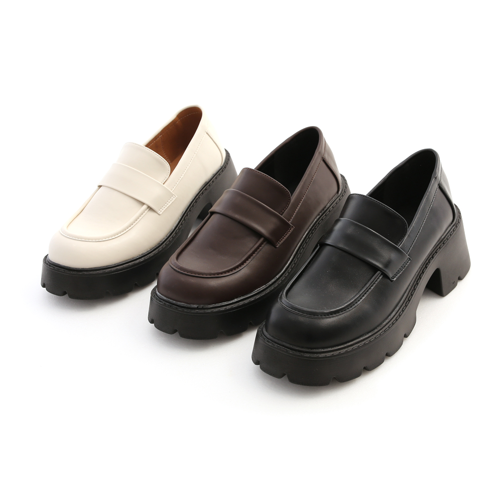 Thick Sole Loafers Dark Brown