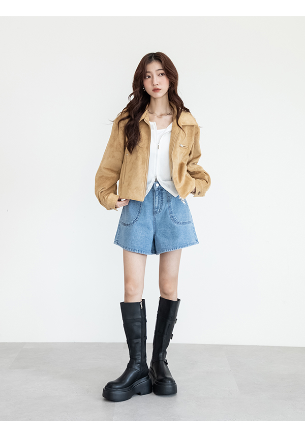 霸氣登場Plus級釦環加厚底釦環長靴 時尚黑