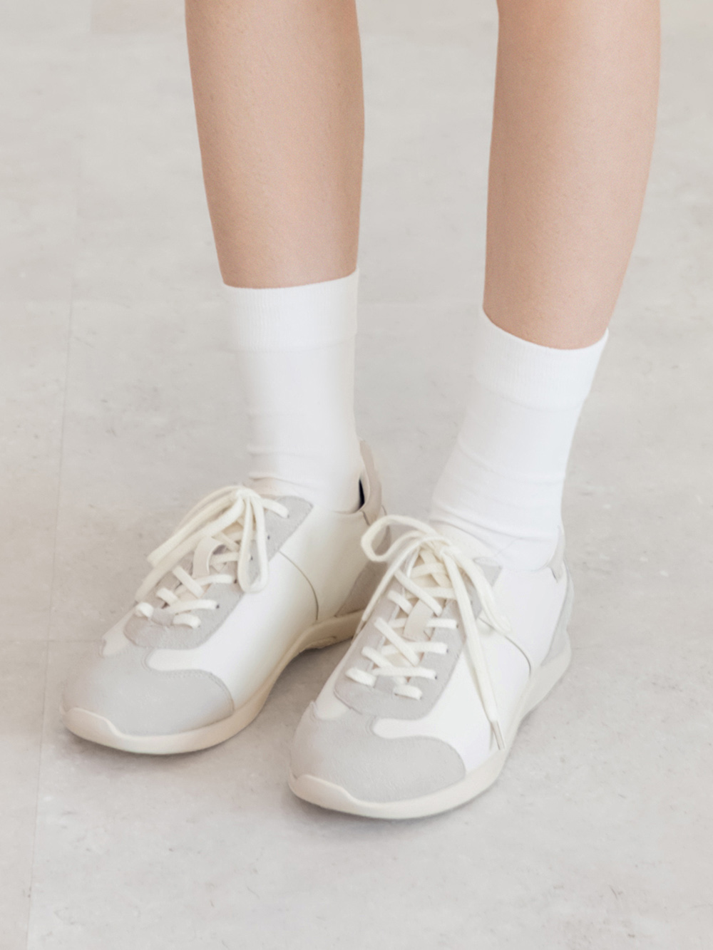 都市漫遊Q感軟墊德訓鞋 米白