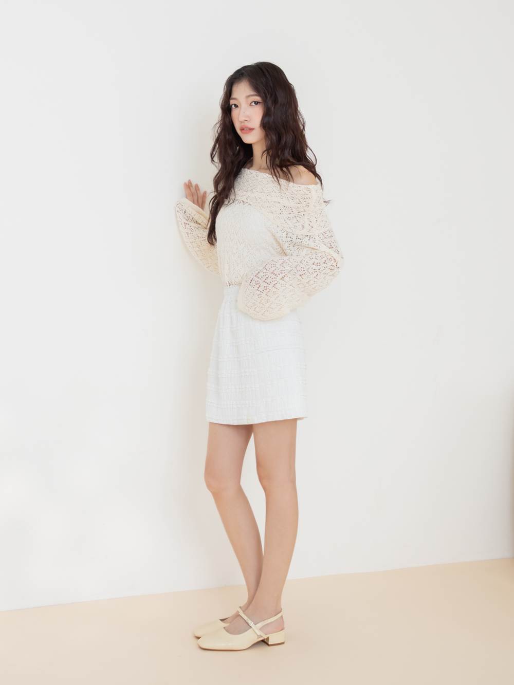 粉彩春日4D氣墊後空低跟鞋 黃