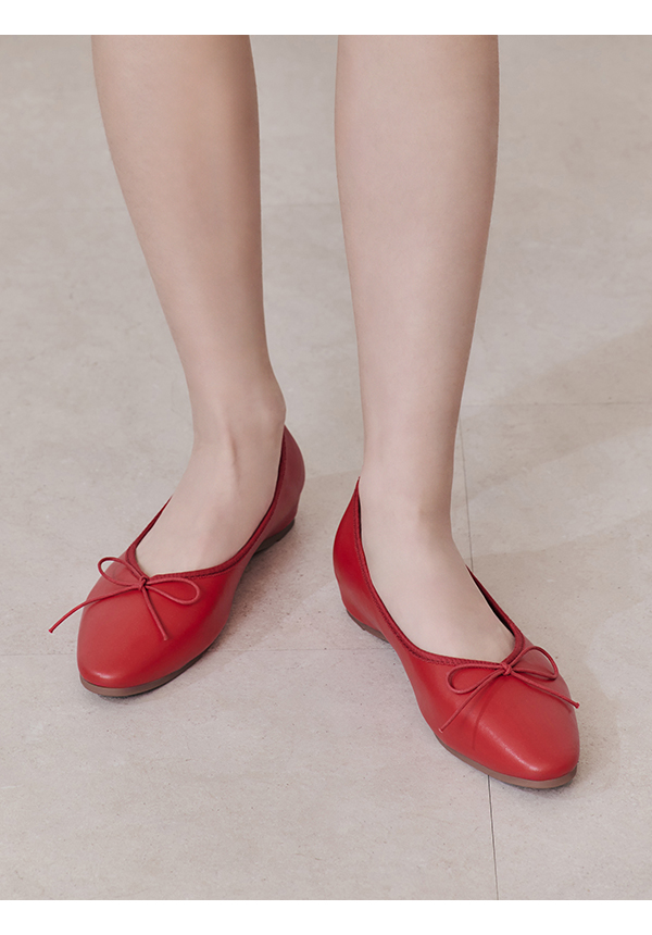 Classic Bow Ballet Flats 紅