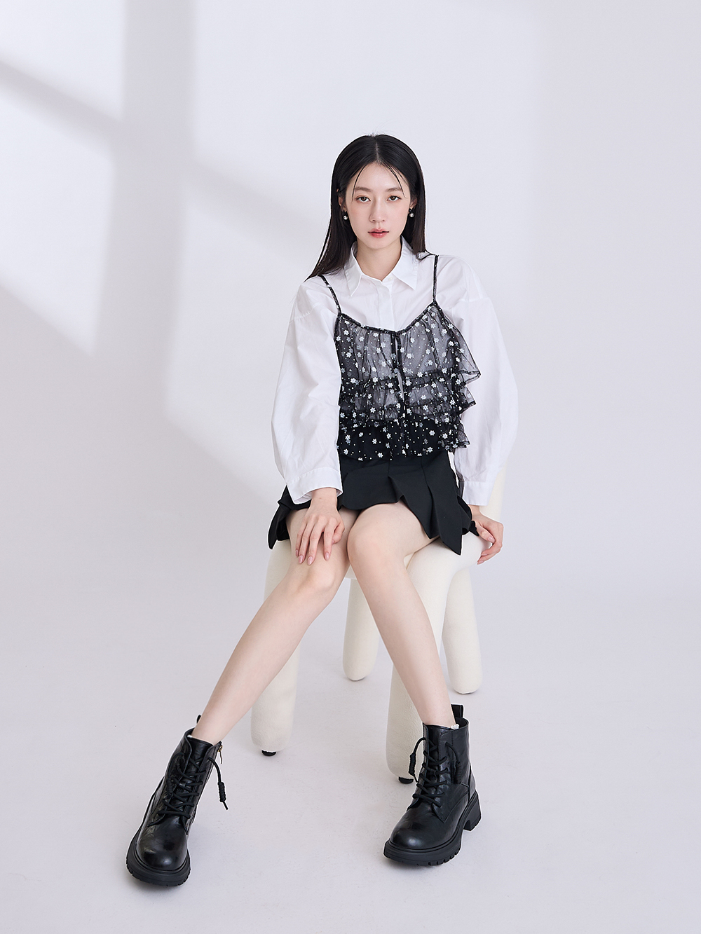 【真皮系列】琥珀光澤進口擦色皮革馬汀短靴 黑色