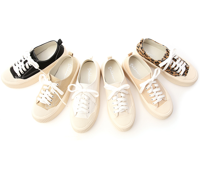 Thick Sole Canvas Sneakers White